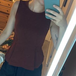 Women’s maroon peplum top, Ann Taylor